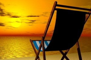 relaxing by the beach